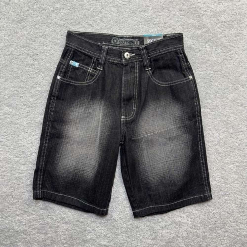 Southpole Boys Size 8 Black Denim Jorts NWT Baggy Skater Y2K Shorts
